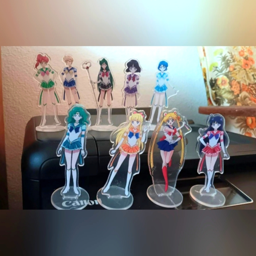 Set Of 9 Sailor Moon Characters Acrylic Figures